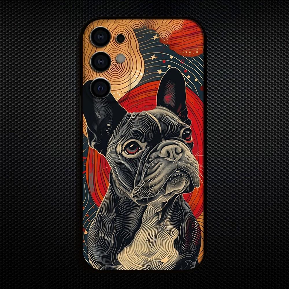 Cartoon French Bulldog Phone Case For Samsung S25/S24/S23/S22/S21/S20/Plus,Fe,Lite/Others Black Cover