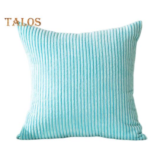 

Плюшевая наволочка с полосатой текстурой, однотонная наволочка для украшения дивана, наволочка для подушки для гостиной, спальни, наволочка для подушки на сиденье автомобиля 40cm синий