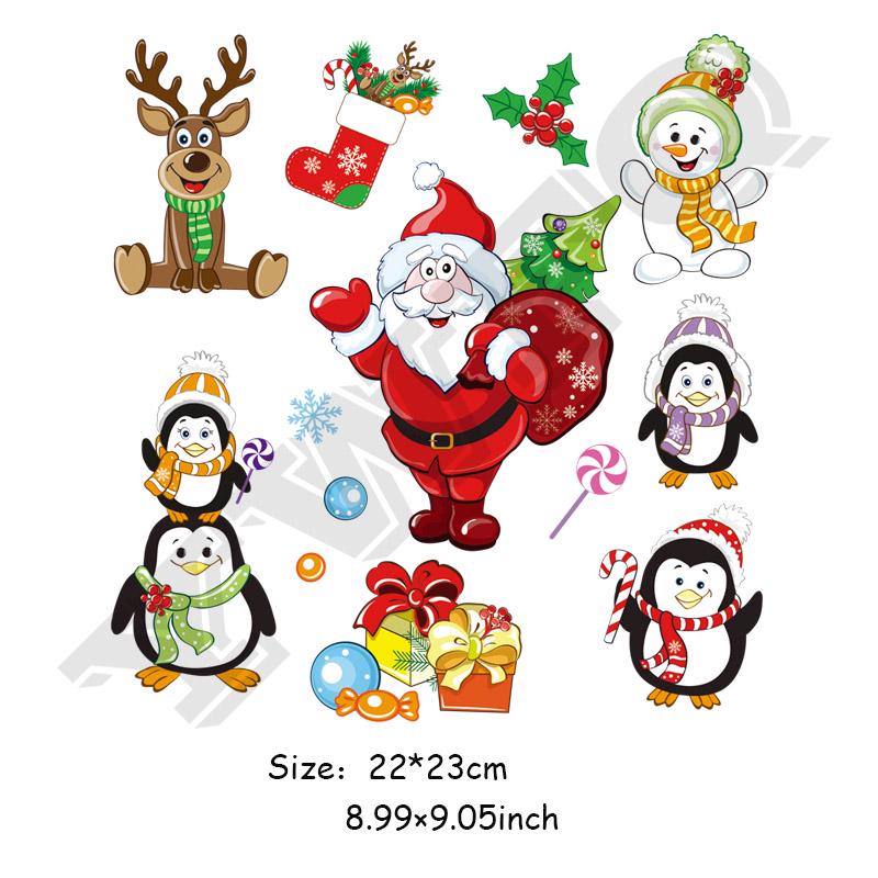 Christmas Style Patches On Clothing Washable Heat Transfer Handmade Sticker For Children DIY Parches