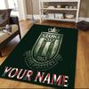 Benutzerdefinierter Name Stoke City Flanellmuster Quadratischer Teppich, Läufer, Teppich für Wohnzimmer Schlafzimmer Sofa Spielzimmer Dekoration, Rutschfeste Bodenmatte