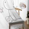 Kawaii Stars Hippo Baby Cute Animal White Netting Sheer Curtains for Living Room Bedroom Decor Window Curtain Sheer Fabric Organza Drapes