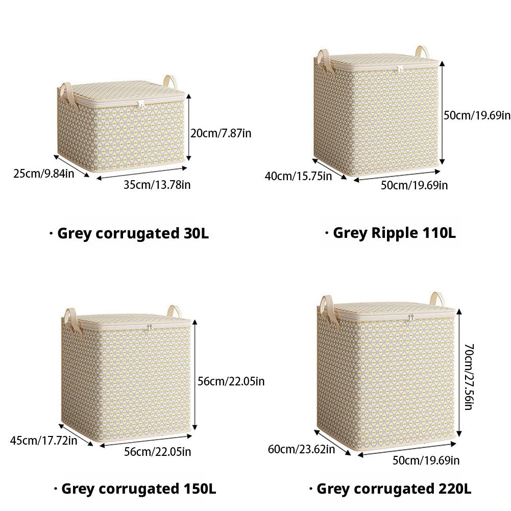 4 Size Extra Large Storage Bag - Multifunctional Bedding, Clothing, And Underwear Storage Bag With Zipper, Under Bed Storage Bag