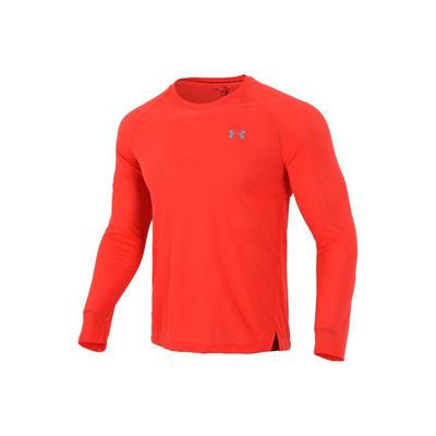 Logo Running Long Sleeve Crew Neck T-Shirt Men Tops Red 1361470-690