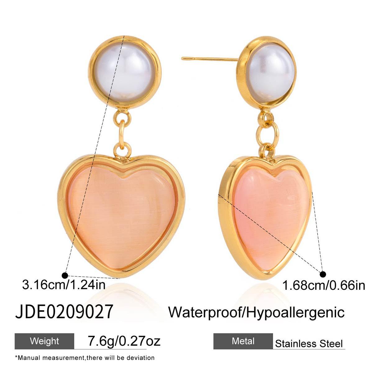 

Light luxury high-end pearl pink cat s eye earring jewelry