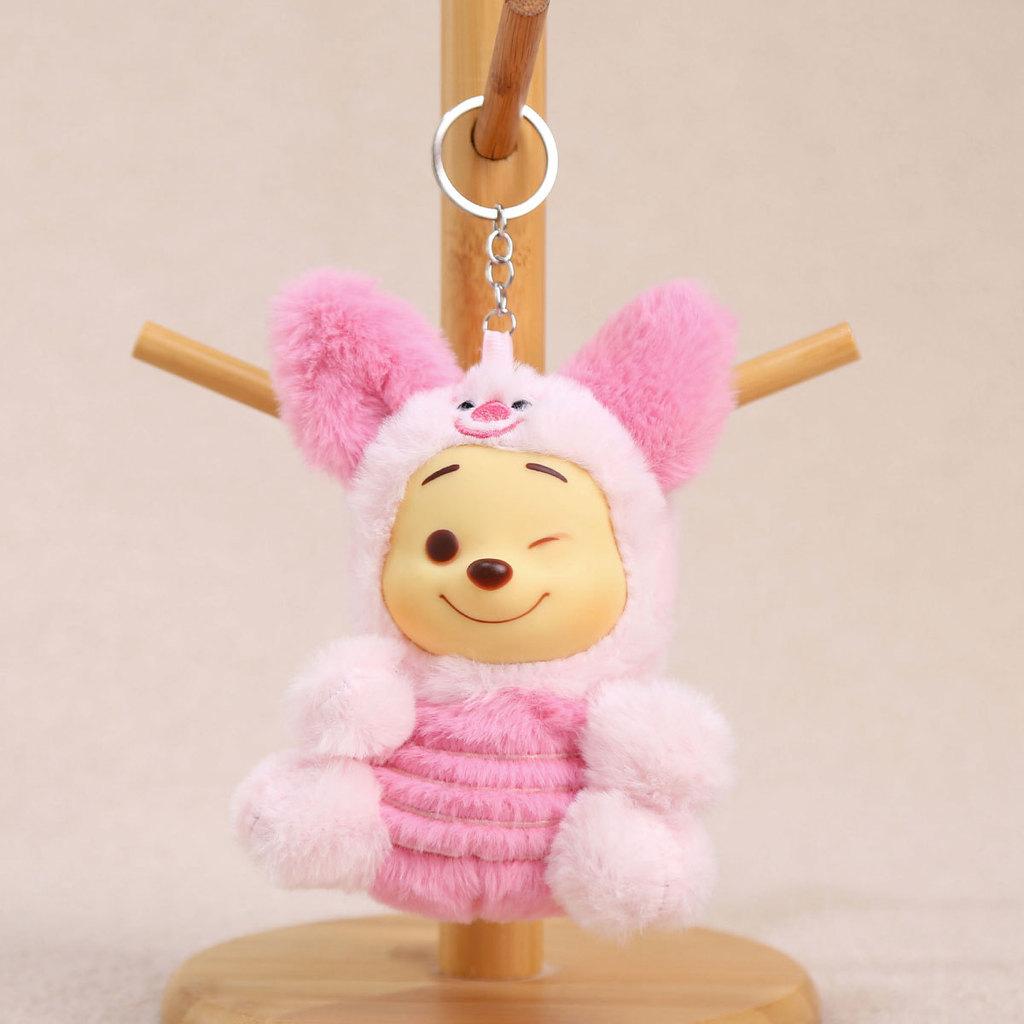 

Tiger Pooh Bee Bear Plush Keychain With Pp Cotton Filling For Gift Kids троянди рожеві кольору