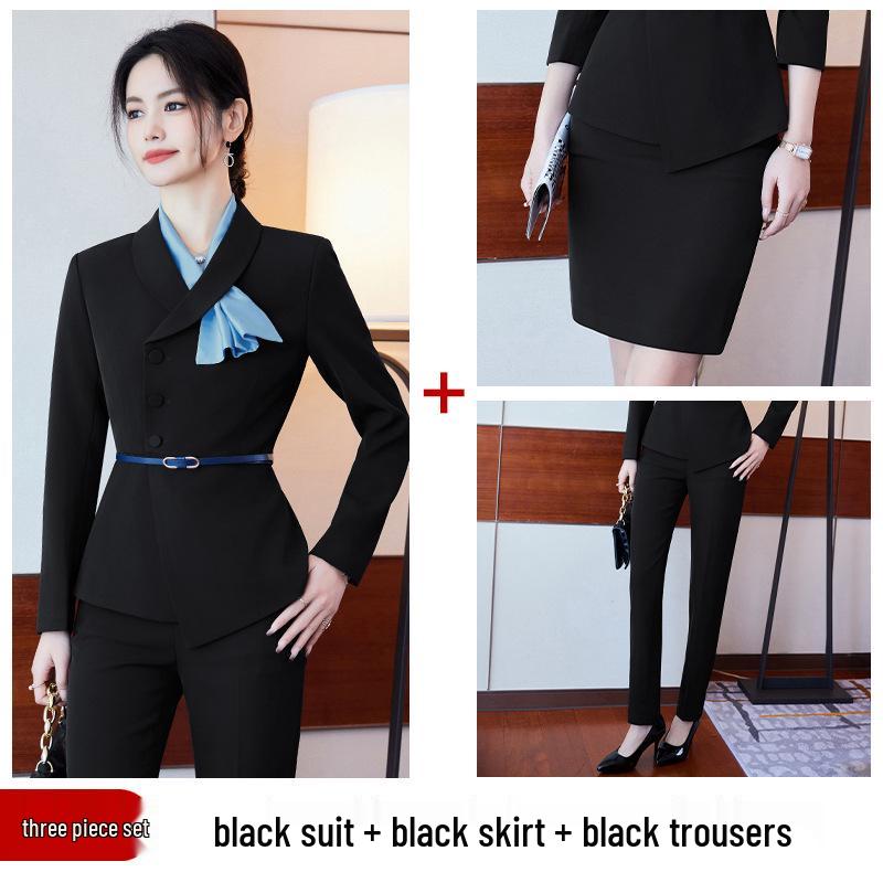 High-End Women's Professional Business Suit Set for Hotel Management, Housekeeping, Receptionist, and Salon Workwear