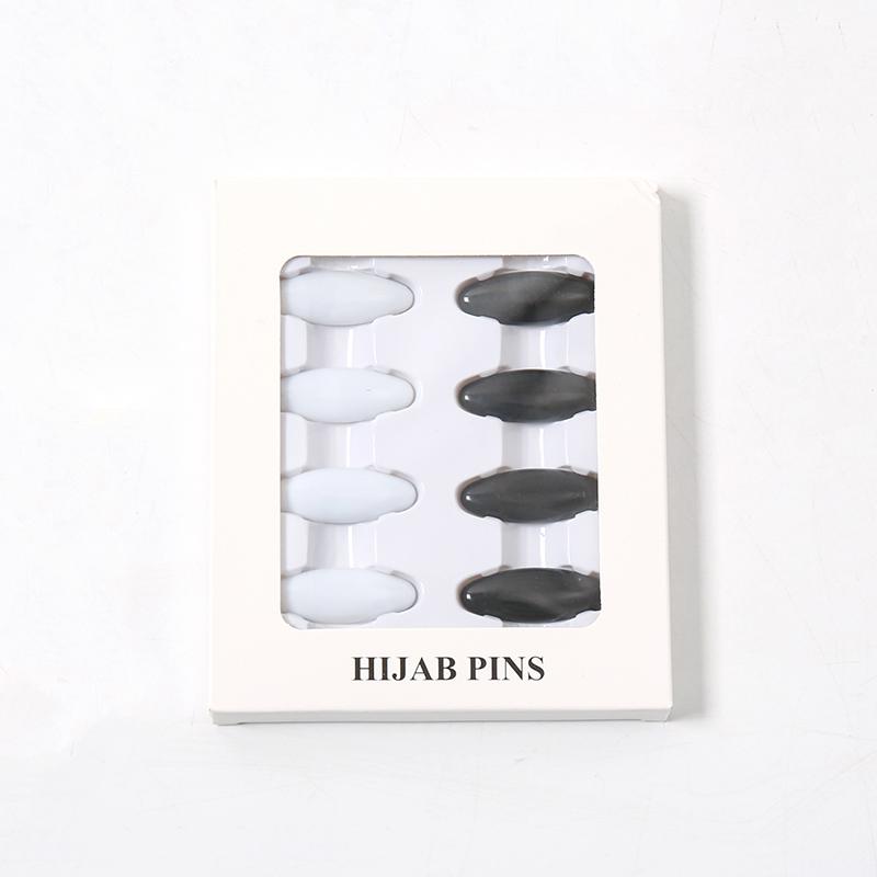 8pcs/ Pack Plastic Hijab Pins Clips Safety Brooch Muslim Scarf Shawls Fashion Accessories