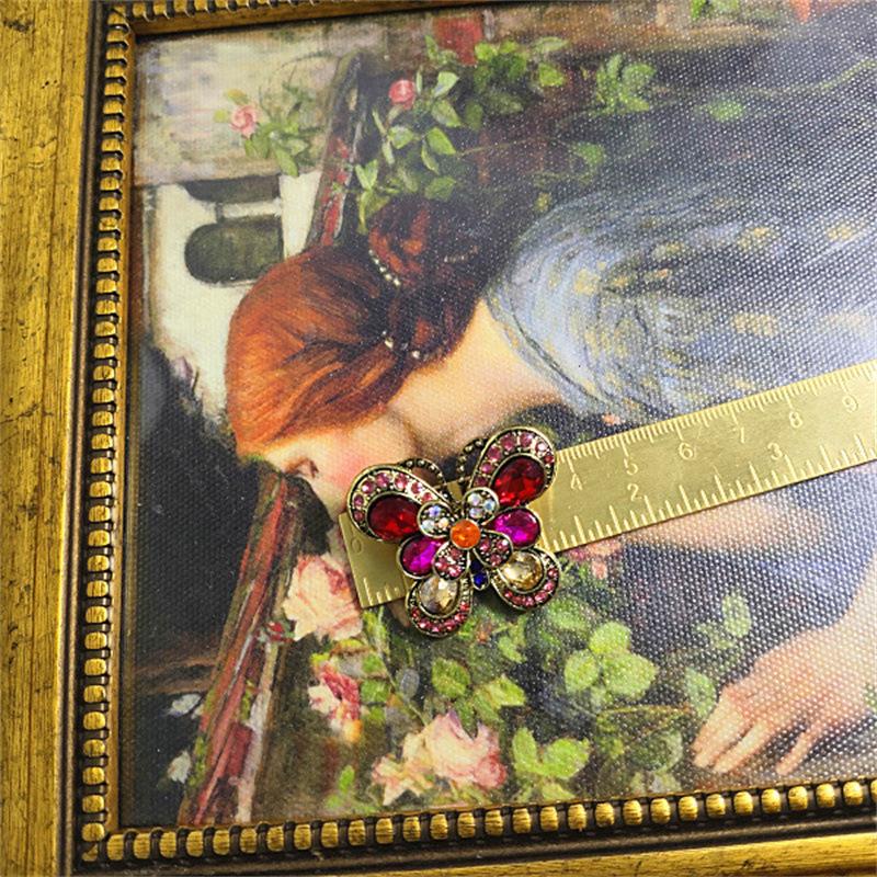 Средневековая тяжелая промышленность полная бриллиантовая брошь тюльпан радужный цветок орел птица роза женская брошь булавка