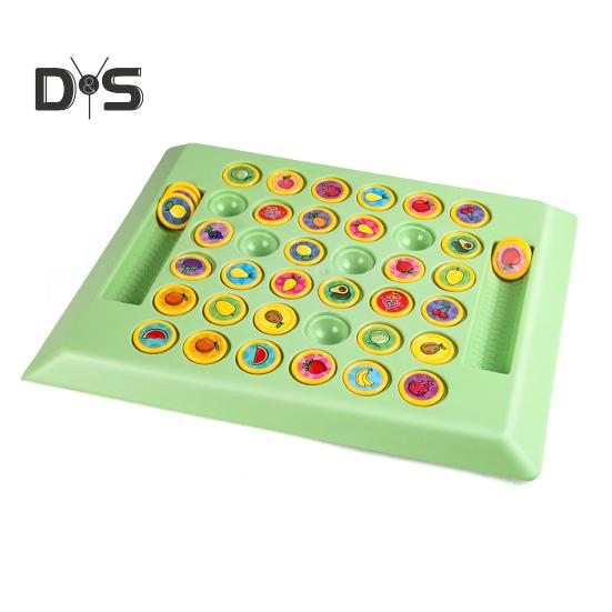 

1 набор для детской игры в шахматы Memory Flip, 2 игрока, шахматы с животными и фруктами, настольная игра для тренировки внимания, развивающая игрушка для развития памяти у малышей B