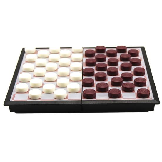 Portable Folding Magnetic Checkers Board Puzzle Game Kids Early Educational Toy