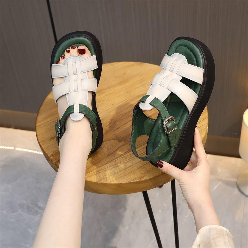 

Модная женская обувь в римском стиле, с круглым носком, на платформе, распродажа, дешевая ликвидация, комфортная летняя обувь 2025, удобные сандалии для женщин 35