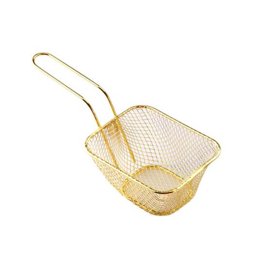 French Fry Serving Basket Mini Chips Deep Fry Baskets Stainless Steel Food Presentation Strainer Ergonomic Grip Fryer Accessory