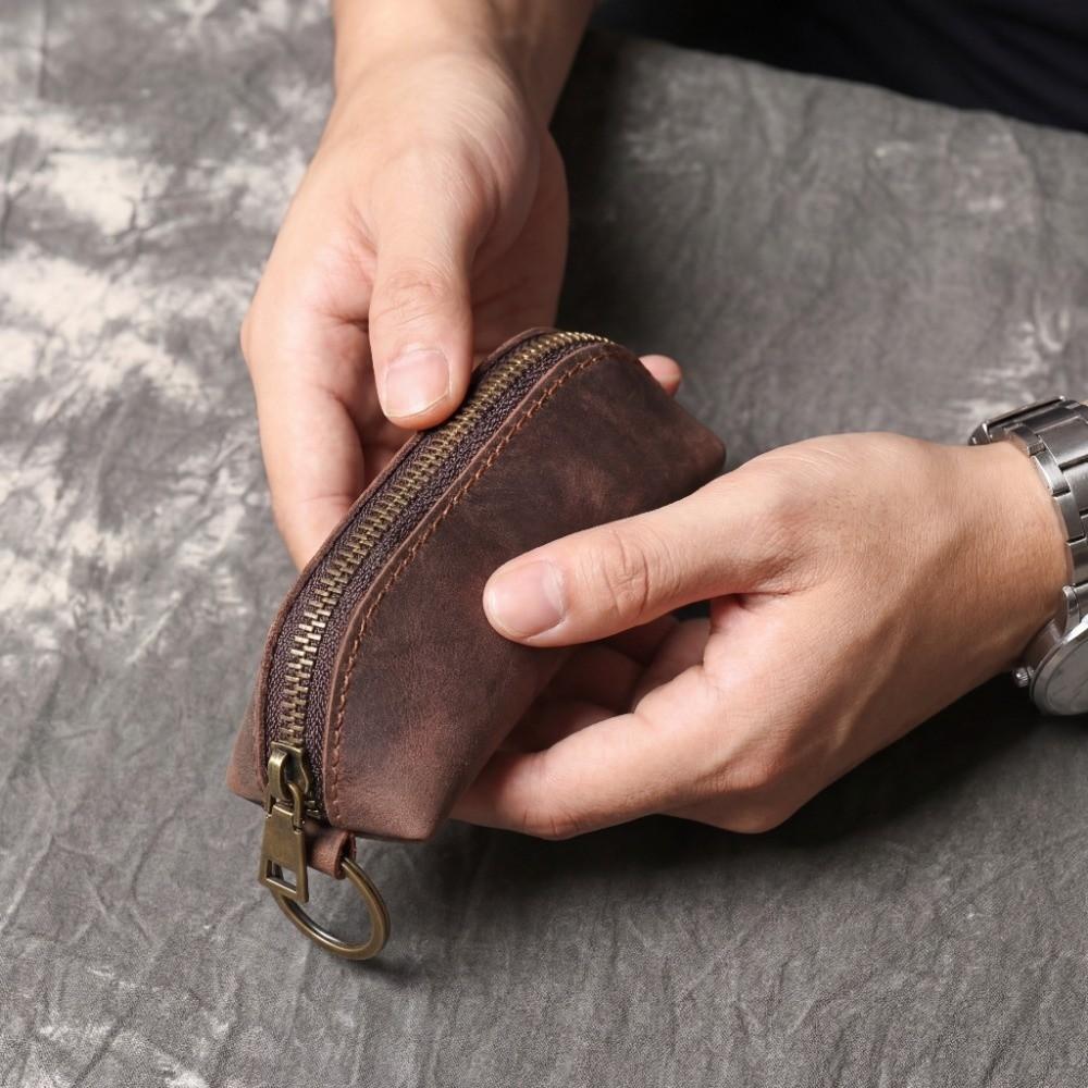 Large Capacity Men Key Ring Pouch Anti-lost Car Key Retro Money Bag  Shopping
