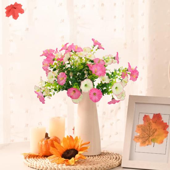 Artificial Morning Glory Bunch Reusable Faux Flowers Bundle Realistic Fake Morning Glory Blooms