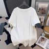 Women's Plus Size Loose Fit Round Neck Mid-Length Short-Sleeve T-Shirt (200/300/350 jin)