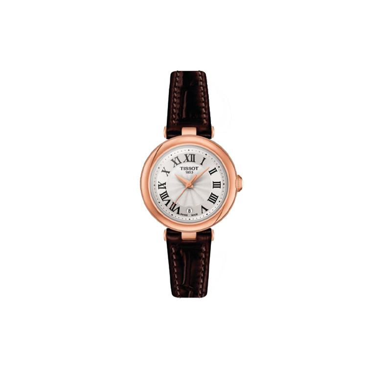 TISSOT Little Beauty Collection Quartz Movement Women's Watch 26mm Silver Dial Leather Strap T126.010.36.013.00
