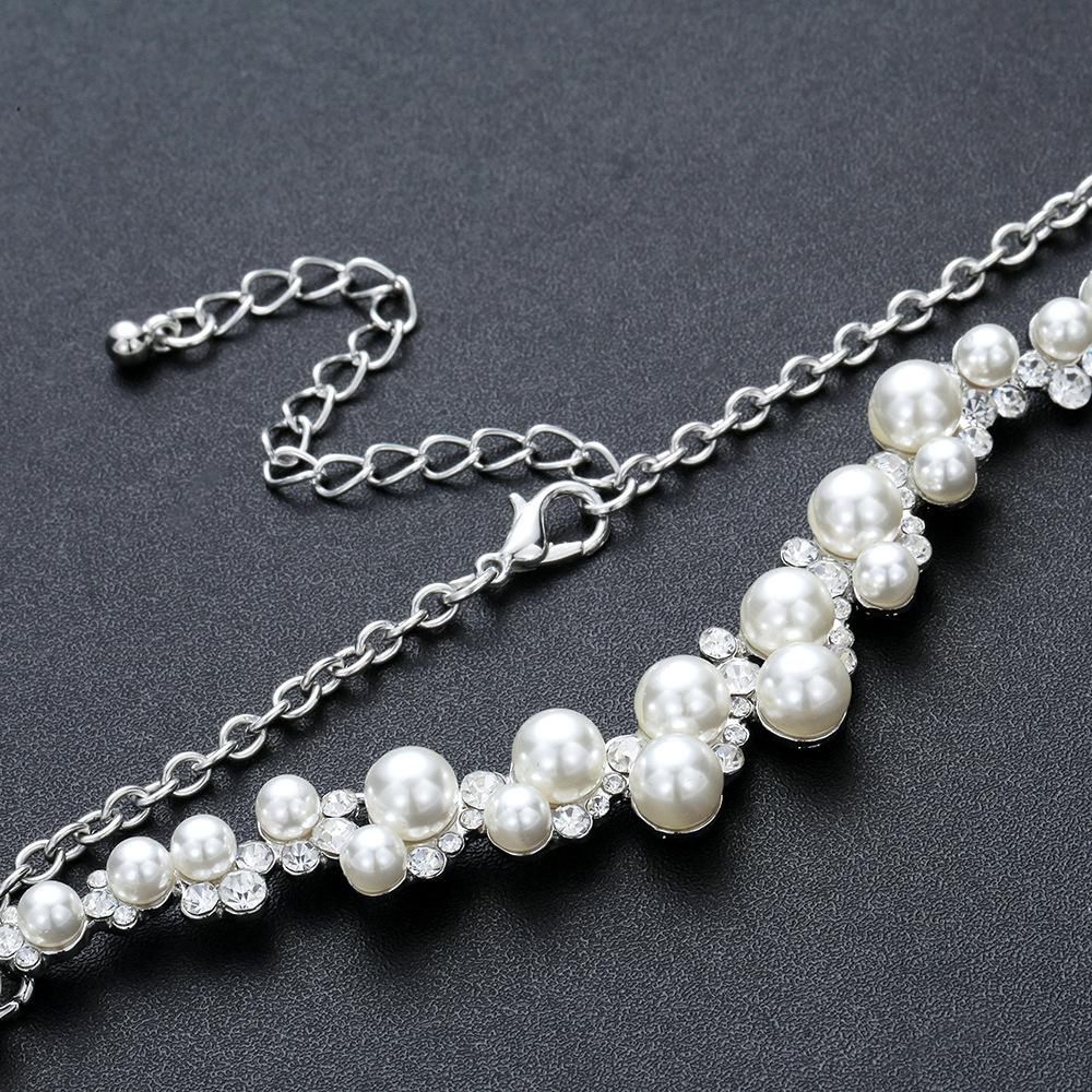 Moda nowy naszyjnik z pereł kolczyki zestaw biżuterii akcesoria do sukni ślubnej dla nowożeńców