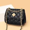 Leather Bag Women'S Xiaoxiangfeng First-Layer Cowhide Rhombus Chain Small Square Bag One Shoulder Messenger Bag