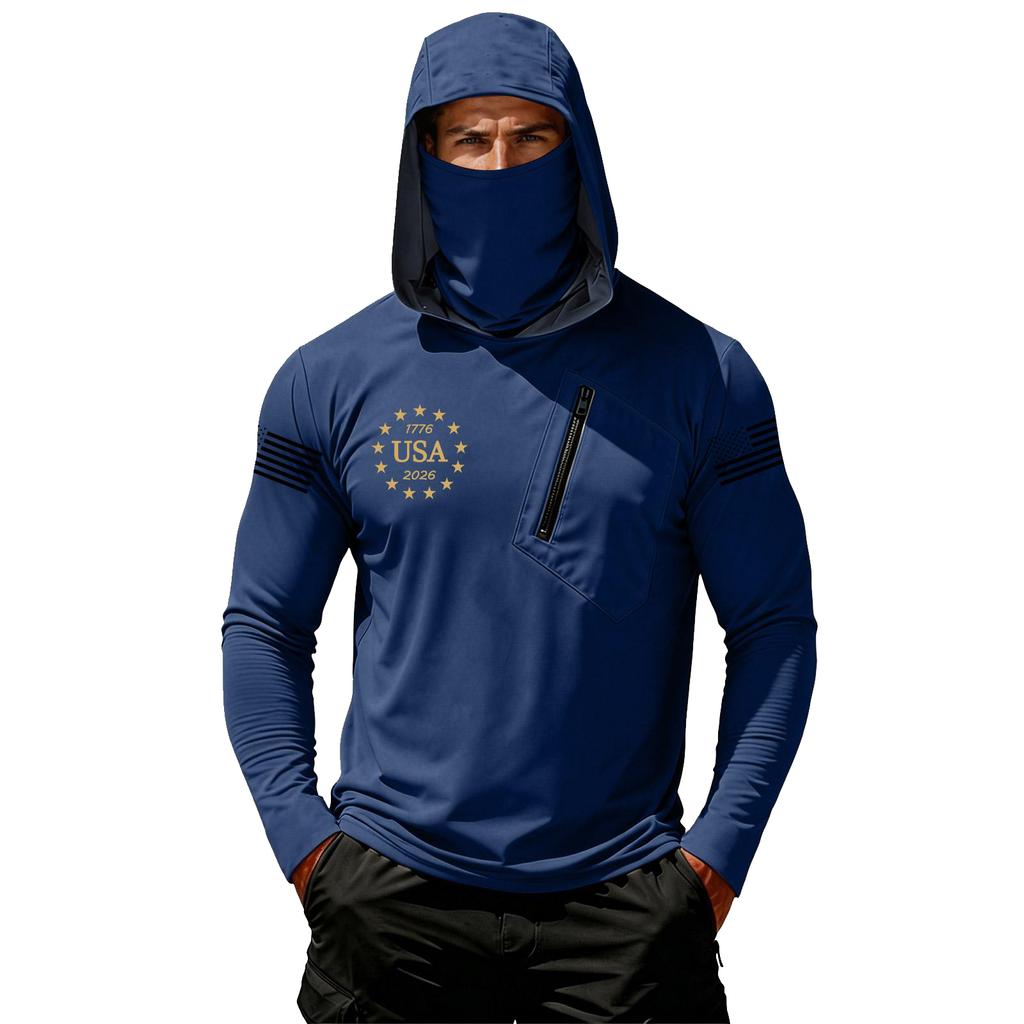 Herren Casual Kapuzen-Langarm-Sonnenschutz-Oberteil