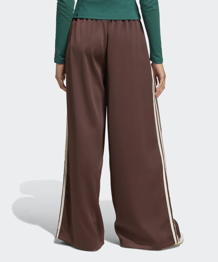 adidas Satin Wide Leg Track Pants - Brown:Cream White / Kd2541