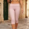 Womens Polka Dot Cropped Slim Fit Casual Pants Low Waist Streetwear 7/8 Length Stretch Cotton Blend