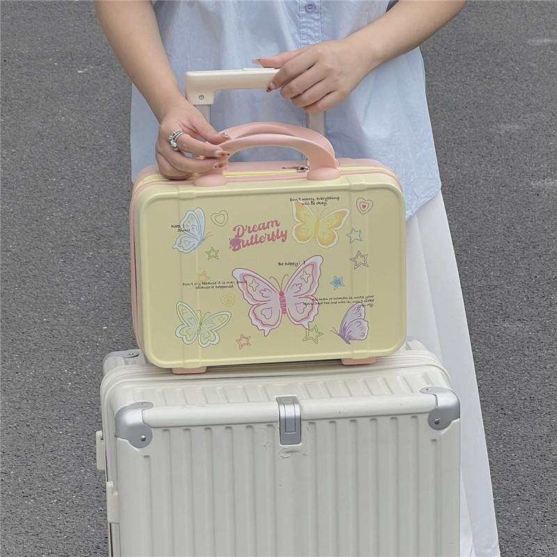 14" Portable Makeup Case: Hangable, Cute ABS Design, Large Capacity, Travel-Friendly Handbag