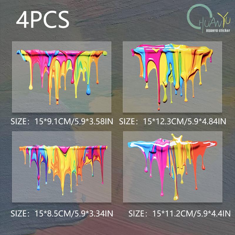 Auto Rainbow Paint Graffiti Car Accessories Stickers Vinyl for Truck Motor Decals Motor Side Body Fuel Tank Vans Window Decal