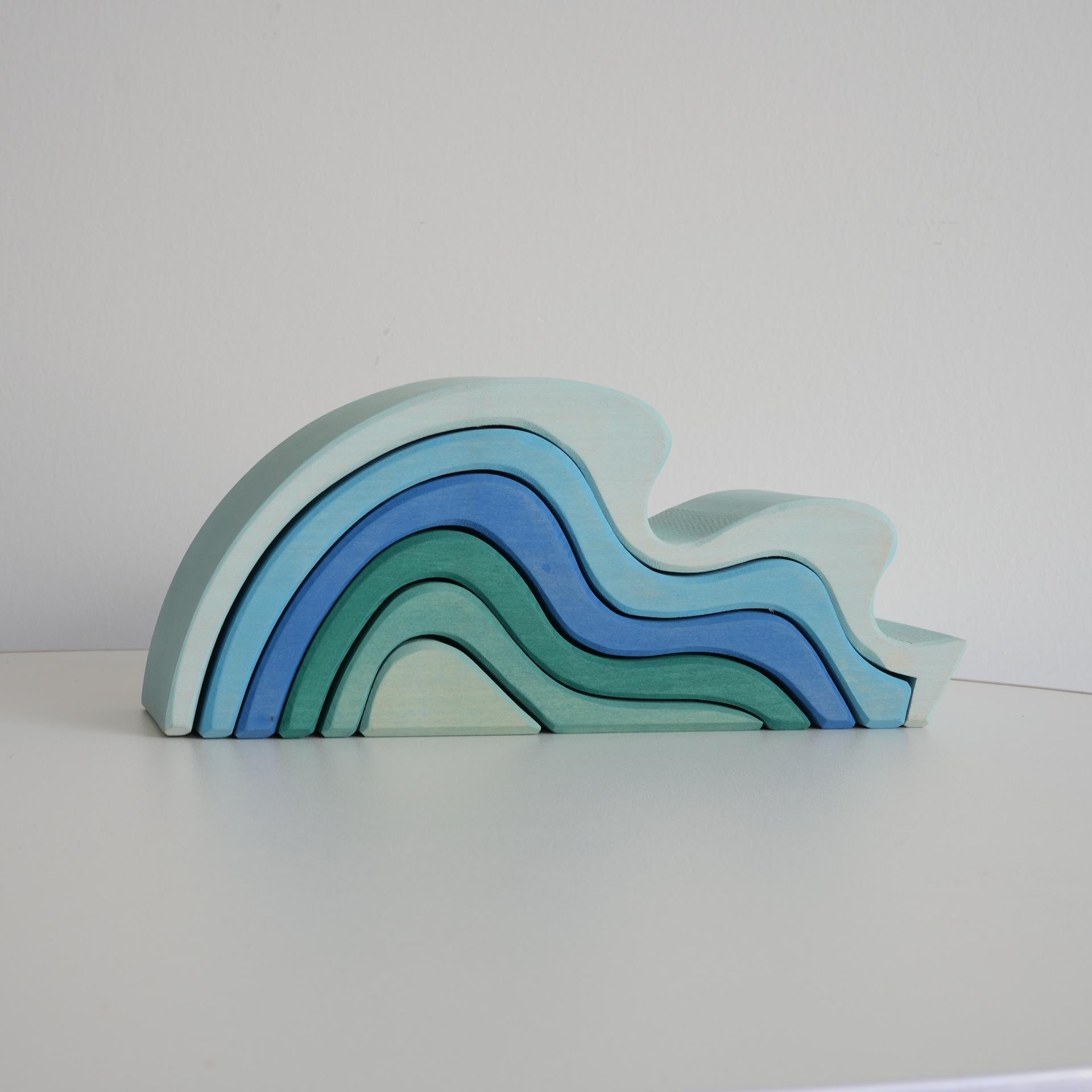 Montessori Wooden Wave Building Blocks - Educational Toy for Early Childhood Development