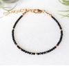 Black Crystal Tourmaline Bracelet, Empath Protection Bracelet for Women, Dainty Black Tourmaline Jewelry,