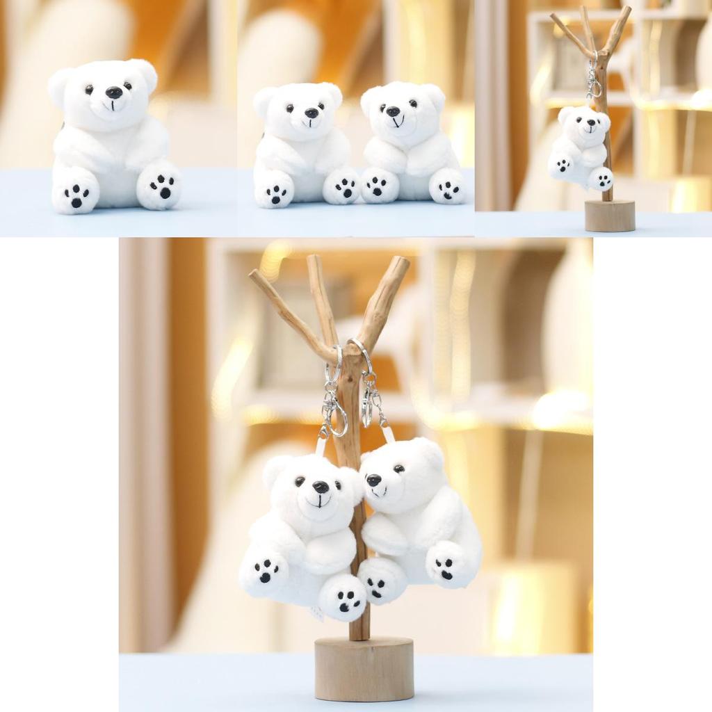 Arctic Bear Plush Backpack Keychain Soft Toy Cute Animal Bag Pendant For Kids And Teens