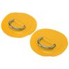 2 Pcs Inflatable Boat DRing Pad Patch PVC Durable Marine Stainless Steel Fixed Buckle(Yellow )