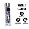 2PCS Mini Flashlight USB-C Rechargeable LED Multi-function Waterproof Keychain Flashlight Portable Waterproof Magnetic Warning Camping Torch Light