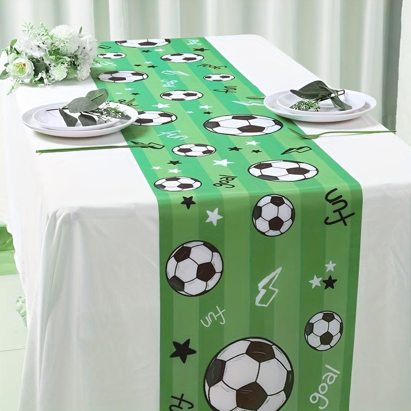 Soccer Party Linen Table Runner Home Table Decor Washable Soccer Theme Game Day Kitchen Dining Table Runner Sports Party Decor