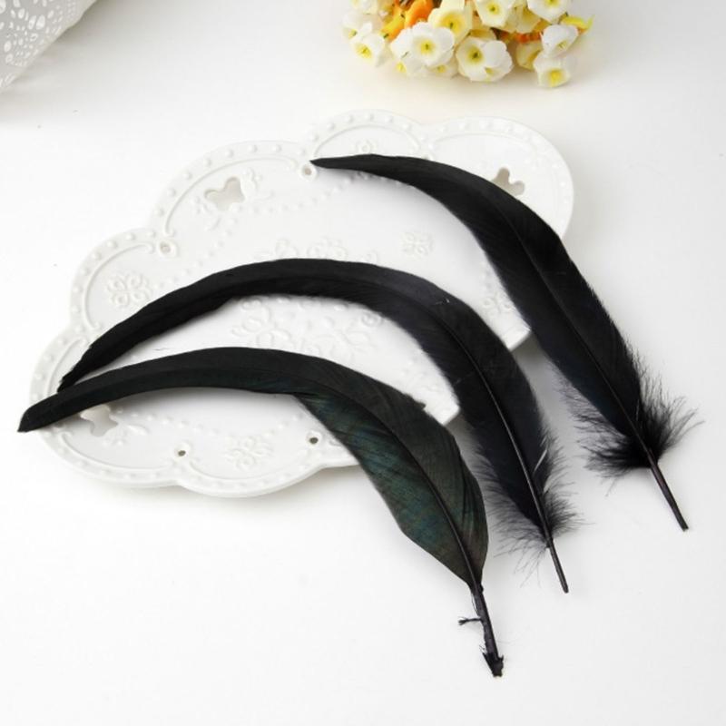 Pack Of 100 Natural Black Feather Natural Gooses Feather For Craft Wedding Decoration Hat Earrings Jewelery Making