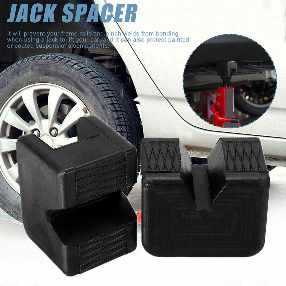 1/2pc Car Jack Rubber Pad Car Slotted Lift Jack Stand Rubber Pads Universal Repair Tools Frame Protector Adapter Jacking Tools