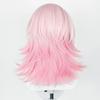 European American Anime Wig Collapse Star Dome Railway March 7th Light Pink Dimple Bangs Back Up Hairstyle