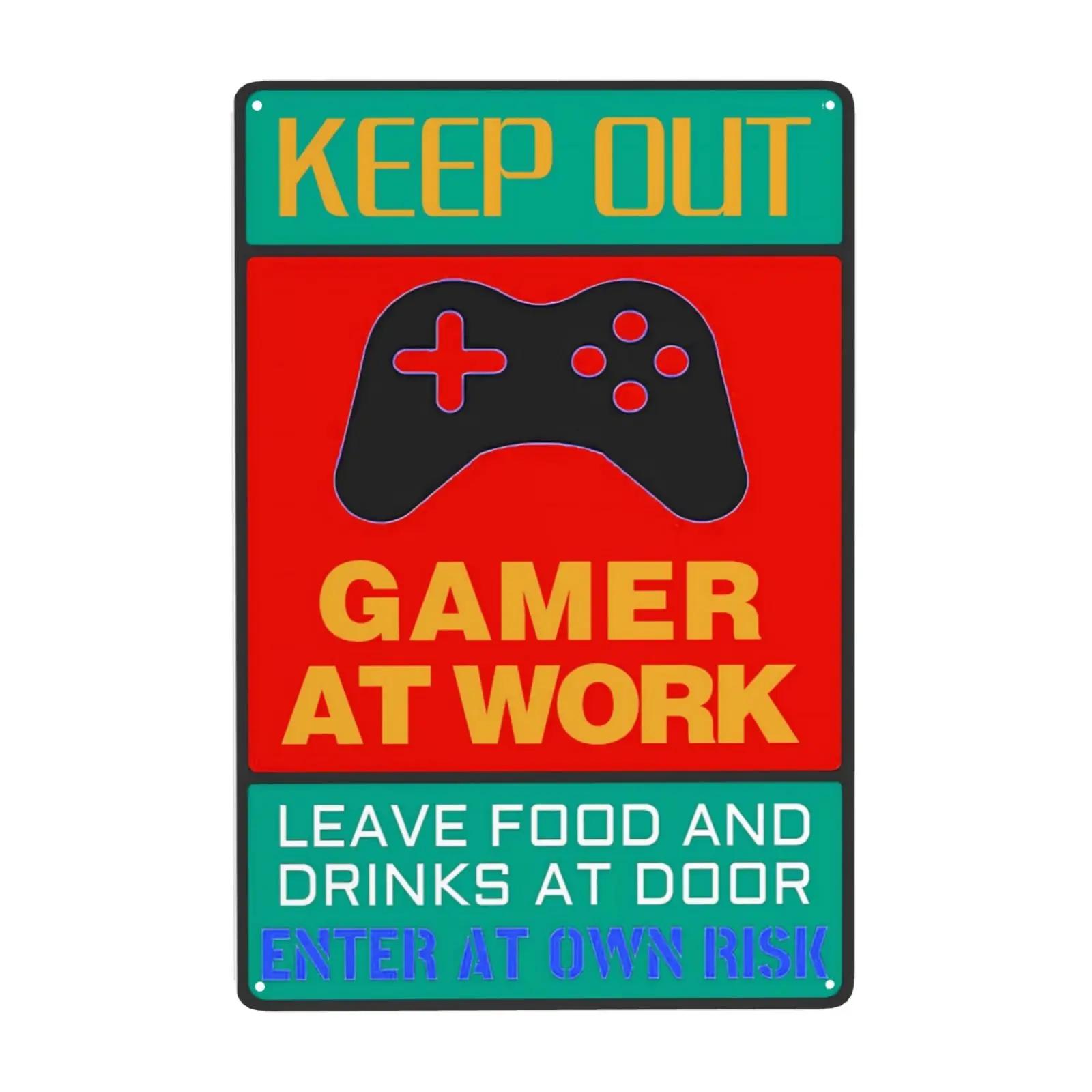 

1pc, Game Metal Sign Can I Just Finish This Game Funny Game Door Sign for Boys Game Lover Bedroom Door Wall Decor 8x12 Inch 20x30cm