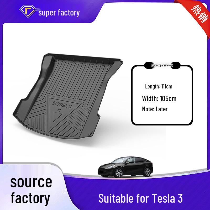 Tesla Model 3 Kofferraummatte (2019–2025) - TPE Rückenlehne Integrierte Matte Zubehör
