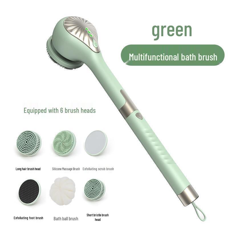 Rechargeable Long-Handle Electric Bath Brush & Vibration Massager