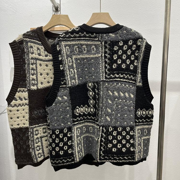 Dimanaf Automne 2025 Femmes Pulls Gilets Sans Manches Tricot Boutons Grande Taille Style Décontracté Ample Pull Noir