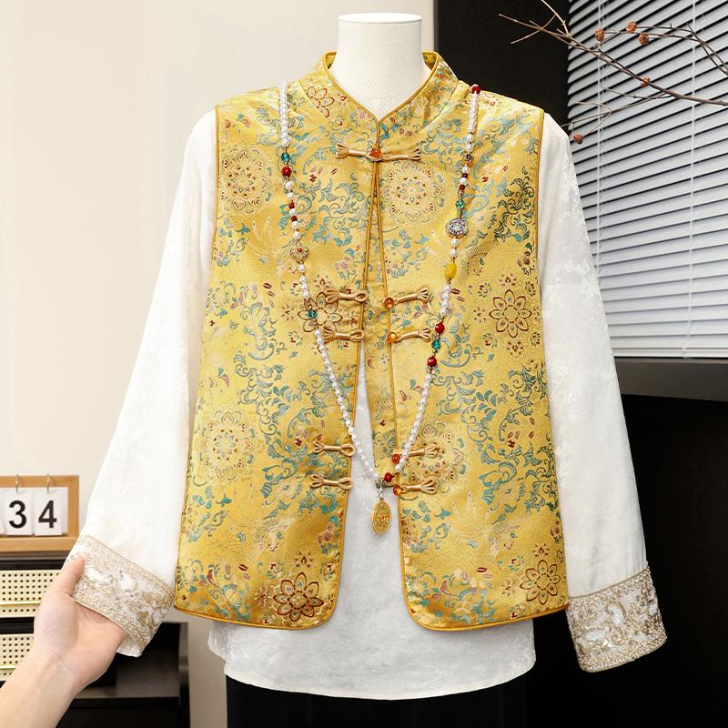 

New Chinese Style Frog Button Vest Cape for Young & Middle-Aged Women 5XL (150-165 jin)
