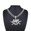 Alloy Necklace, Male and Female Double Gun BABY Pendant, Hip Hop Personality Fashion Rap Street Trend Diamond Pendant