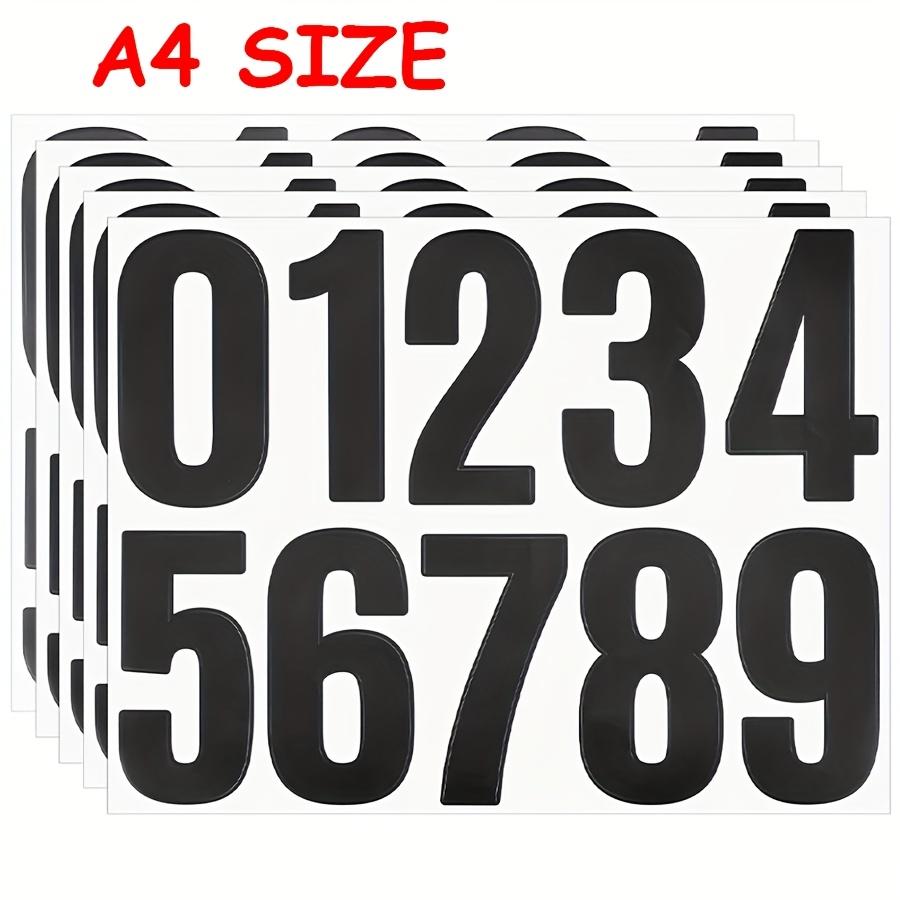 

4inch 5Pcs 0 to 9 Digits Waterproof Stickers, Suitable for Mailbox, Office, School and Family Door Number Label