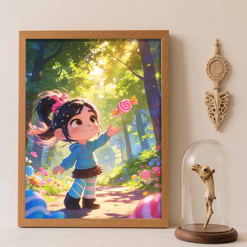 Disney Vanellope Candy Forest Diamond Painting Art Kit Handmade DIY5D Home Decor Gift Round 20x30cm