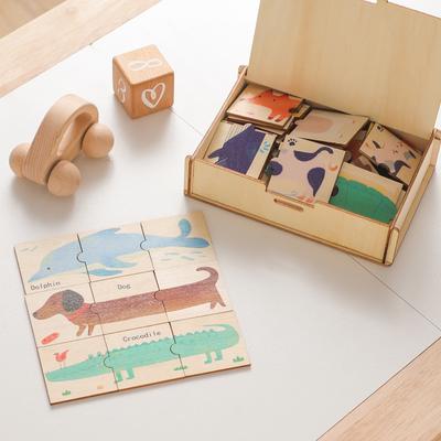Giocattoli per Bambini Puzzle Montessori in Legno Giocattoli per Bambini Tavola da Afferrare con le Mani Cognizione degli Animali Apprendimento Giocattoli Educativi per Bambini 1-3 Anni