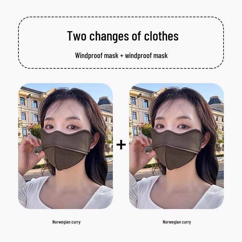 Women's Windproof & Coldproof Warm Mask - Autumn/Winter, Small Face Design, Eye Corner Protection, New Anti-UV Style.