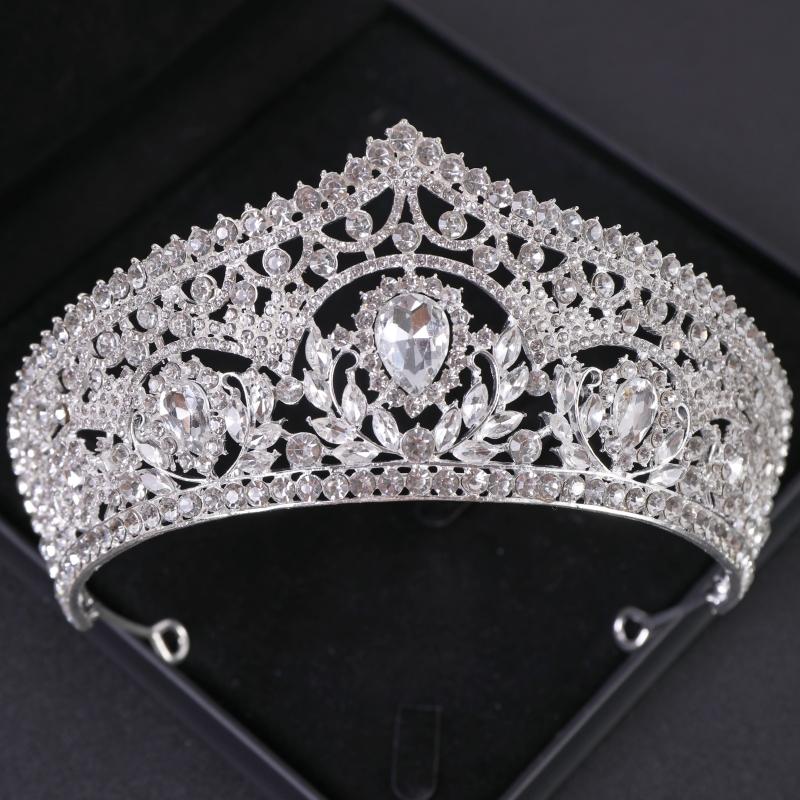 Silberne Kristall Diademe und Kronen Haarreif für Damen Party Braut Hochzeit Haarschmuck Schmuck Krone Diadem Haarreif Geschenk