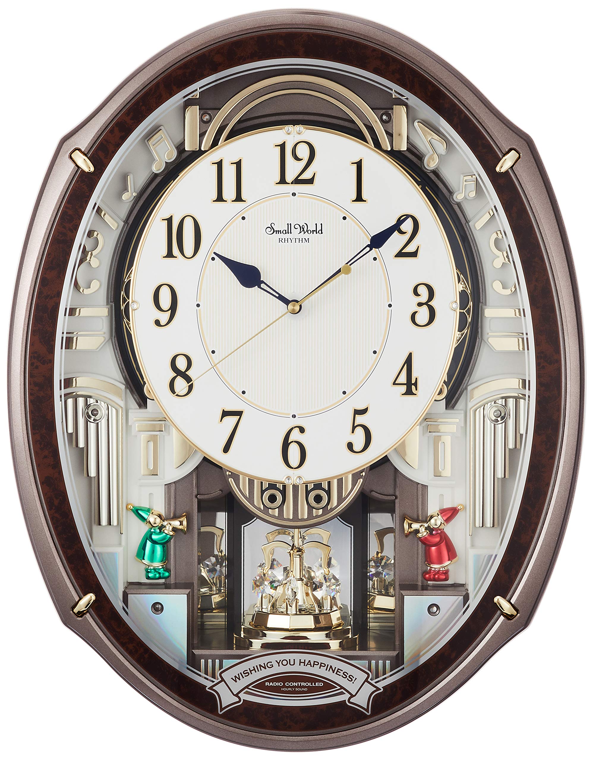 

RHYTHM Настенные часы с 48 x x 4MN545RH23 Радиоуправляемыми мелодиями, Коричневые, 49,9 38,9 10,8 см, Aldi,