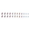 Vintage Blue Floral Square Wearable Nail Art Tips - 24 Pieces