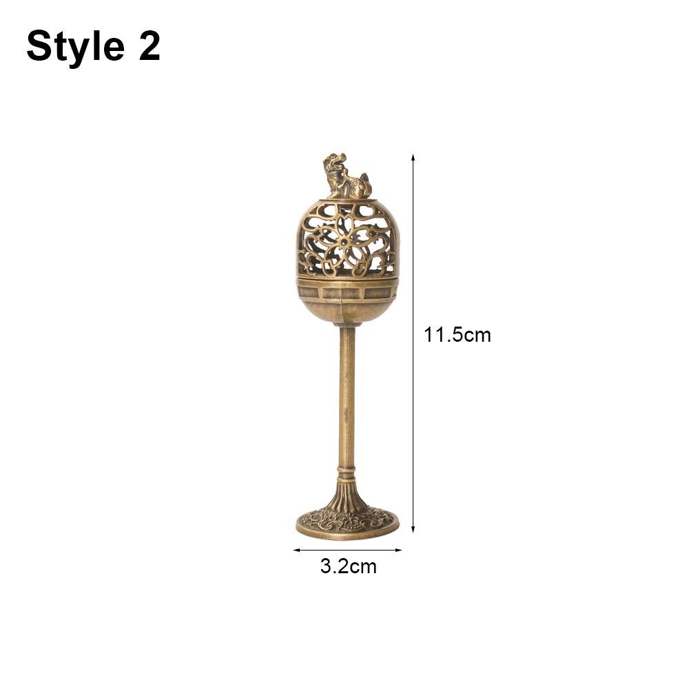

1Pcs 19cm Incense Holder Alloy Sandalwood Fragrance Censer Study Room Home Decor Style 2